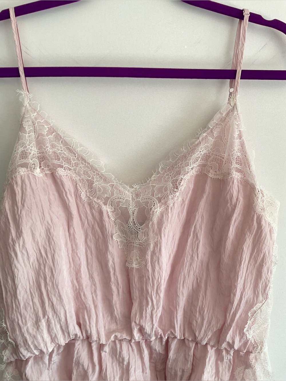 EUC Zara Pale Pink Lace-Trim Cami top - Picture 3 of 8